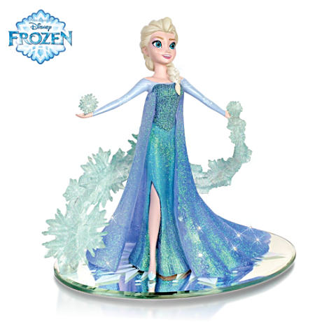 Elsa avec une boule de neige en suspension Figurine Disney Traditions résine