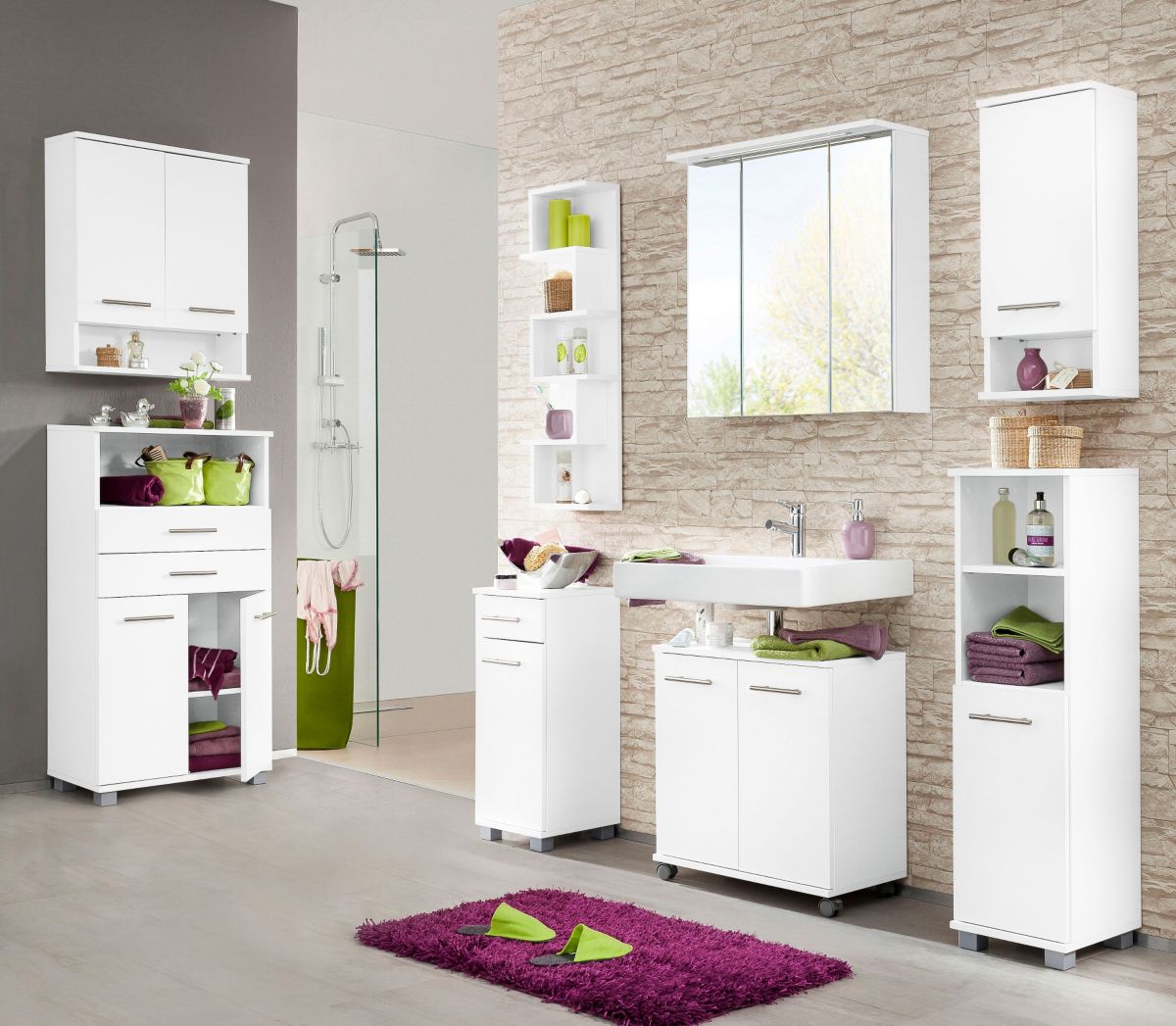 Badmöbel-Set RHODOS (5-tlg.) von Schildmeyer, Weiß, Bsp. - nur 149,99€