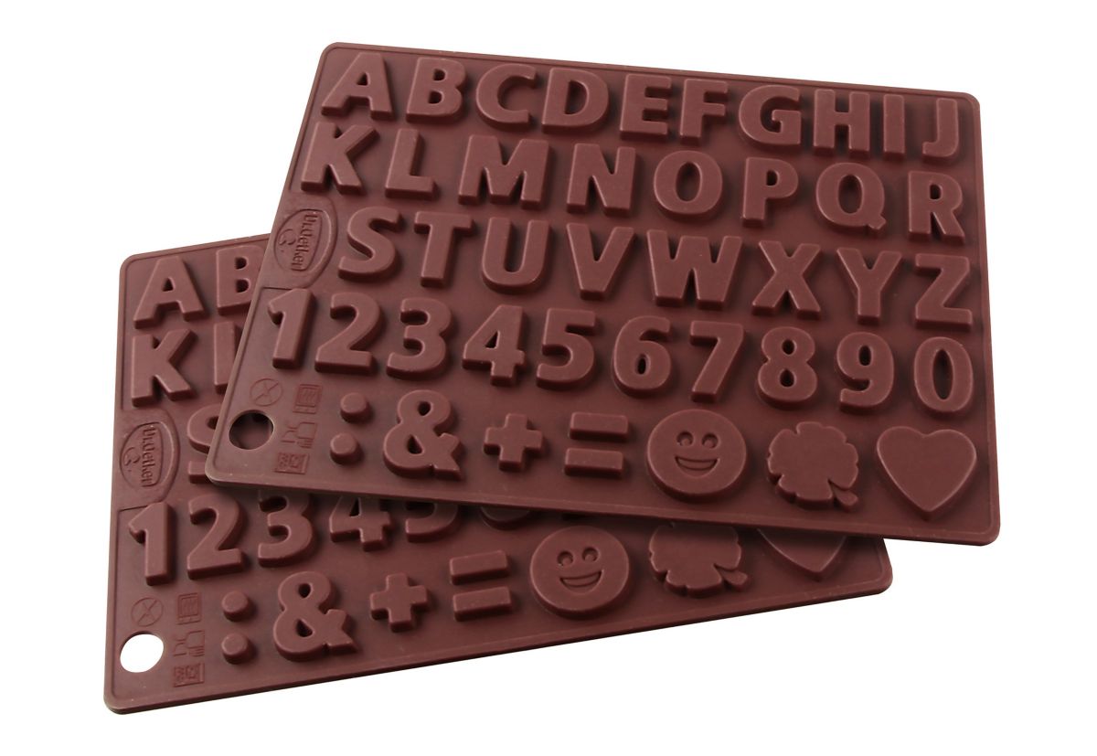Silikon Schokoladenform Buchstaben und Zahlen Dr Oetker 2er Set