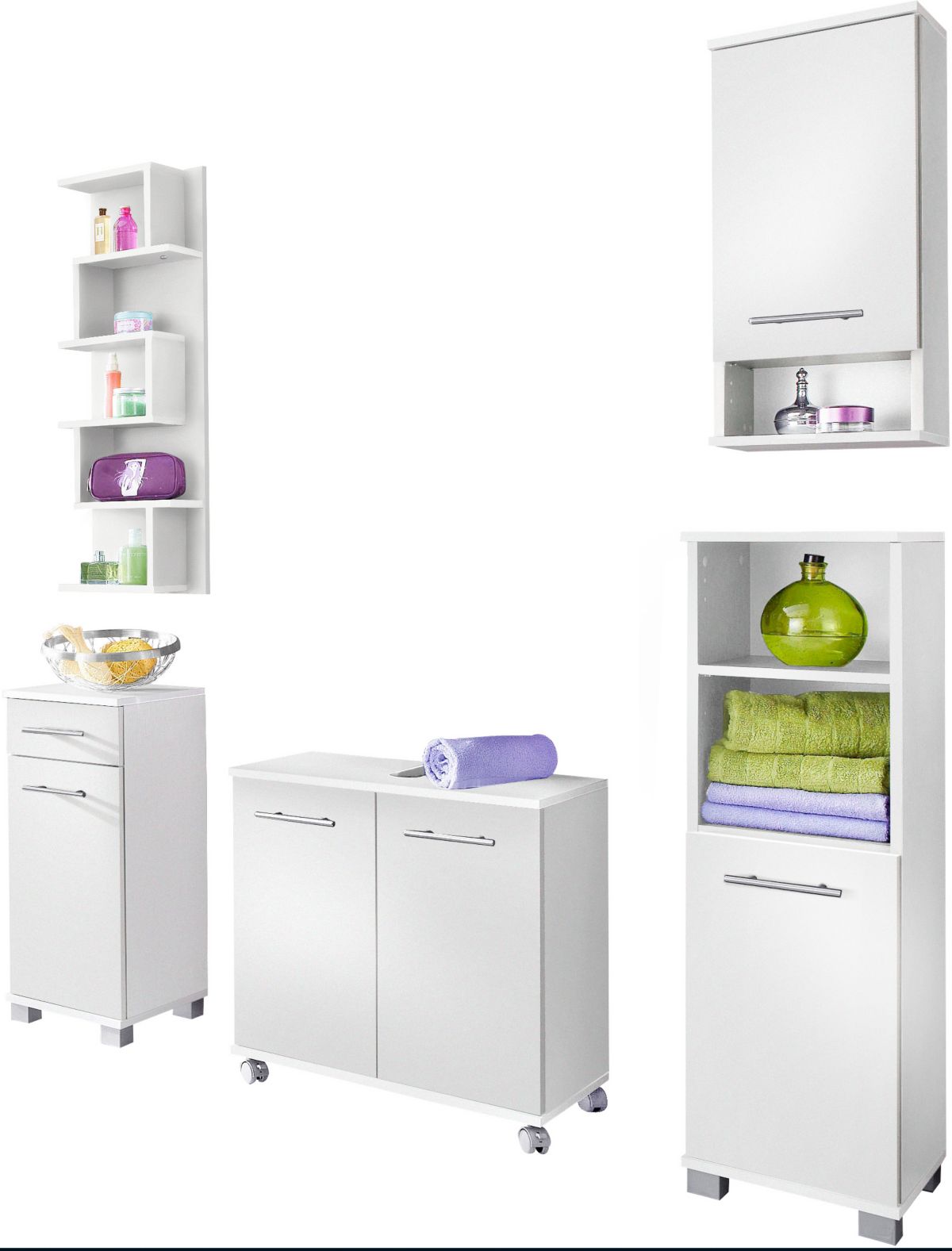 Badmöbel-Set RHODOS (5-tlg.) von SCHILDMEYER, Weiß - nur 149,99€