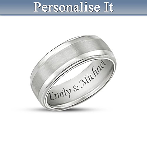 'Our Forever Love' Personalised Tungsten Ring
