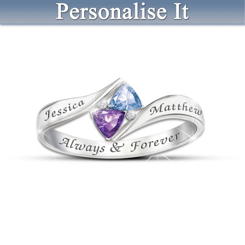 Love's Promise Engraved Birthstone Ring