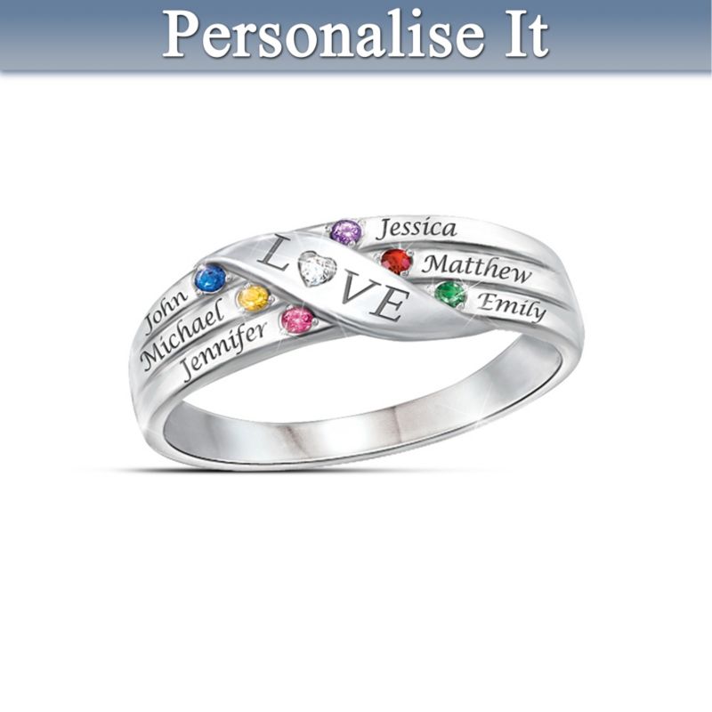 'Love Holds Our Family Together' Personalised Engraved Ring