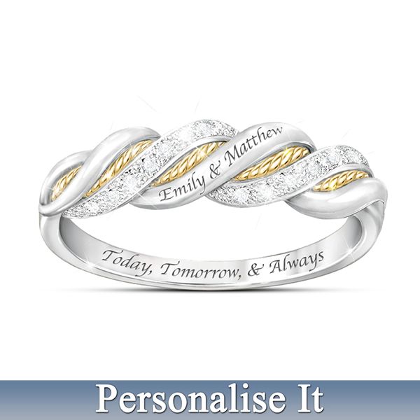 United In Love Personalised Engraved Diamond Ring