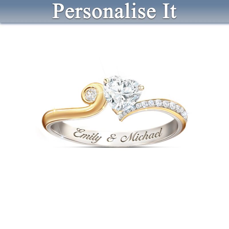 'You Make My Heart Smile' Personalised Engraved Ring