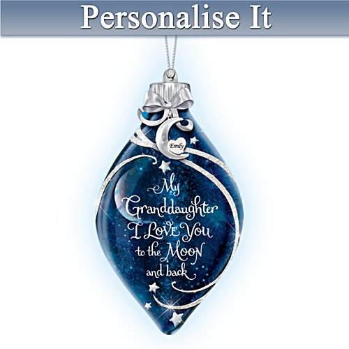 Personalised 'My Granddaughter, I Love You' Glass Ornament