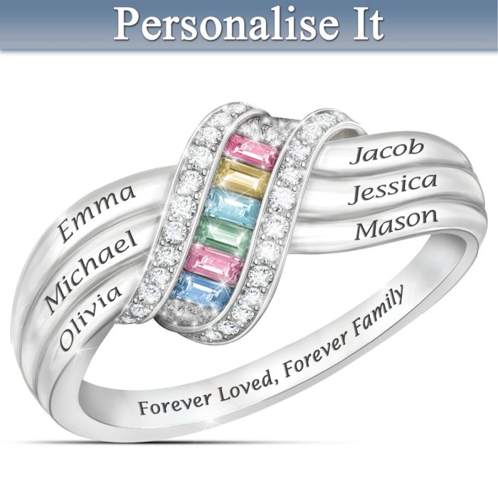 Custom Mom Gift handmade jewelry Sieraden Ringen Statementringen Birth Flower Ring gifts for her Personalized Family Ring Birth Month Ring 
