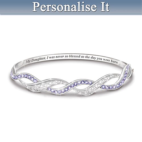 "My Precious Daughter" Personalised Birthstone Bracelet