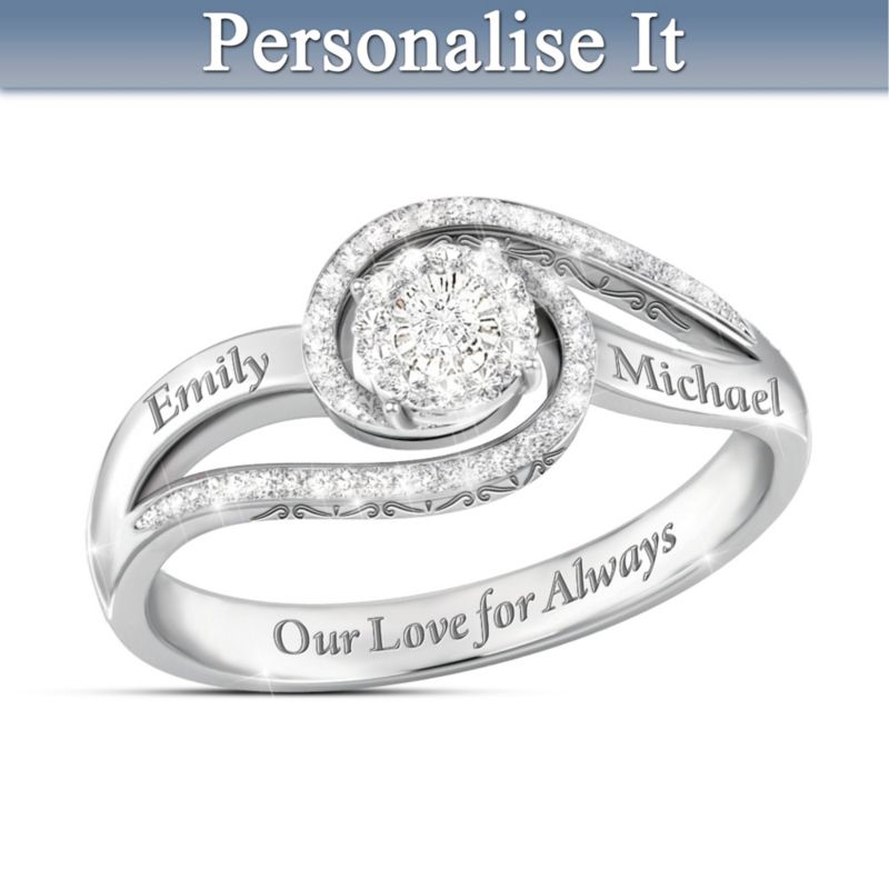 Our Love For Always Personalised Engraved Diamond Ring 