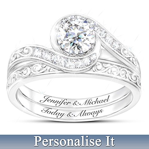 Love Grows Personalised Bridal Ring Set