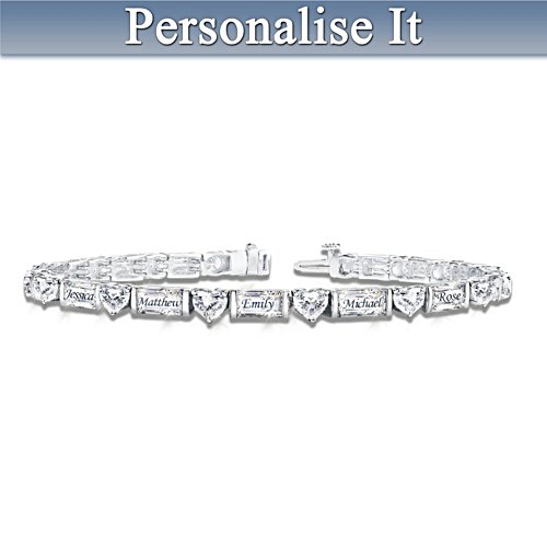 "My Precious Family" Name-Engraved Diamonesk Bracelet