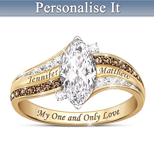 ‘My One And Only Love’ Personalised Topaz and Diamond Ring