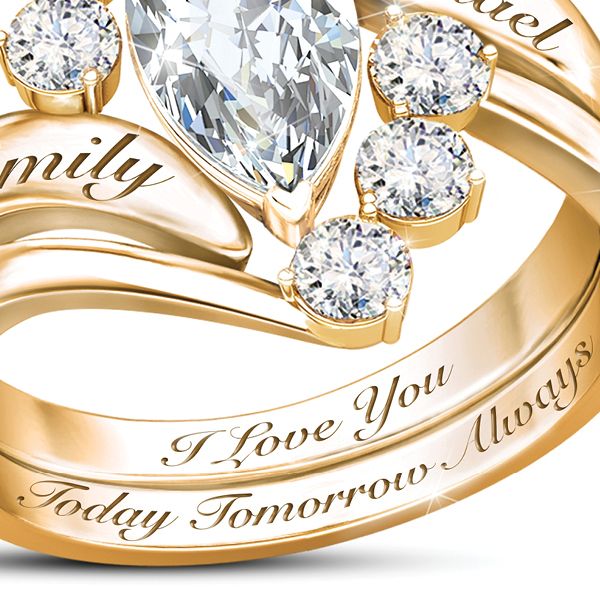 I Love You Bradford Exchange Diamond Stacking Rings Signed BGE 925