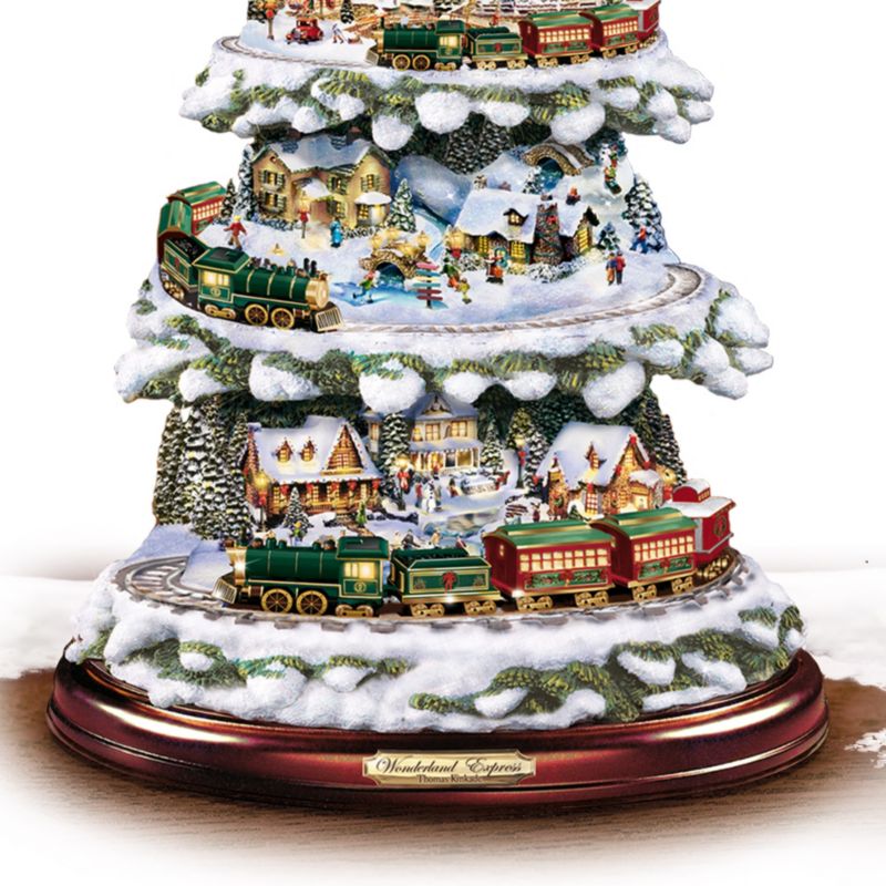 musical christmas tree with train