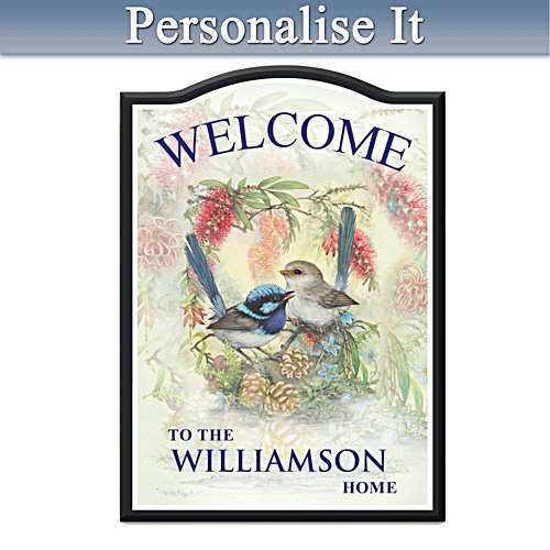 Fairy Wren Personalised Welcome Sign