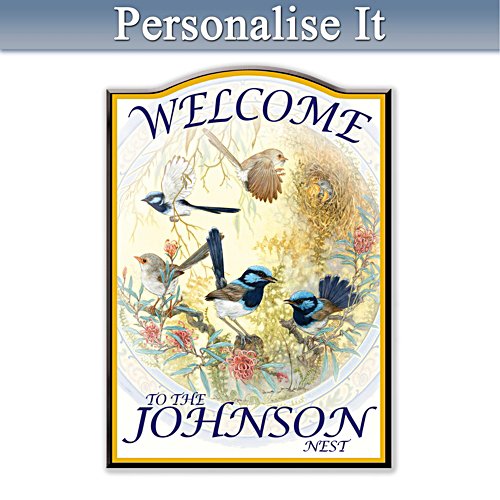 Fairy Wren Family Personalised Welcome Sign