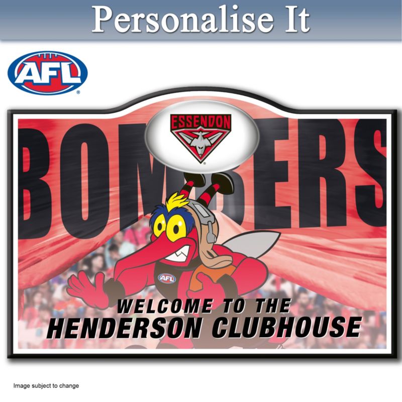 Official Afl Essendon Football Club Welcome Sign Personalised With Name