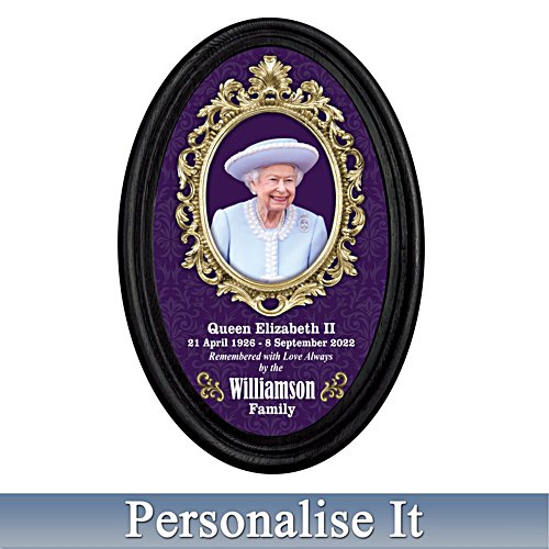 Queen Elizabeth Loved Always Personalised Oval Print