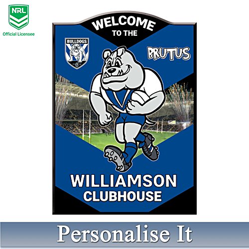 NRL Canterbury Bulldogs Personalised Welcome Sign