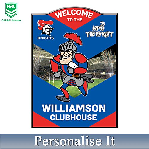 NRL Newcastle Knights Personalised Welcome Sign