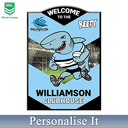NRL Cronulla Sharks Personalised Welcome Sign