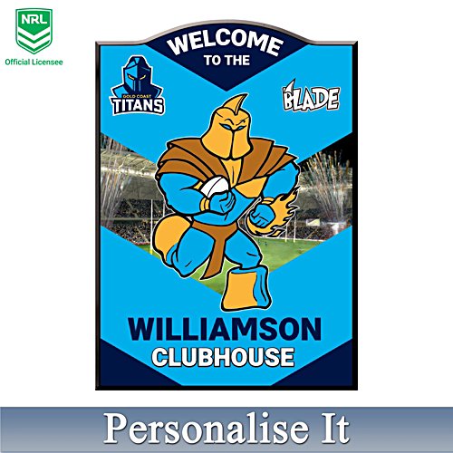 NRL Gold Coast Titans Personalised Welcome Sign