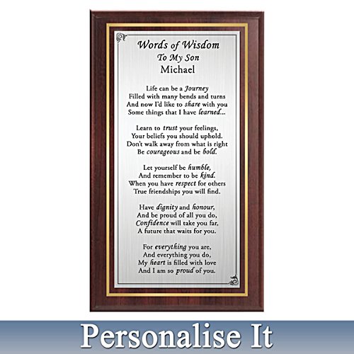 Son's Words Of Wisdom Personalised Wall Decor