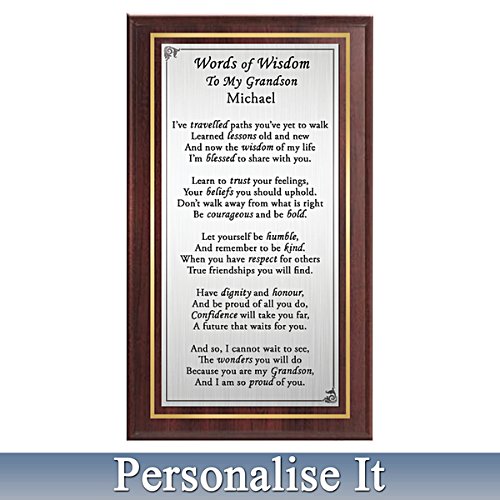 Grandson's Words Of Wisdom Personalised Wall Decor