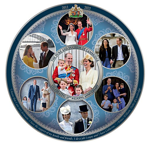 William and Kate 10th Anniversary Gallery Editions Plate