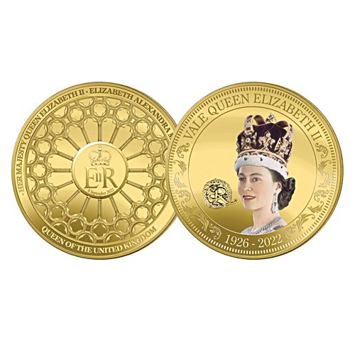 Vale Queen Elizabeth Golden Commemorative Coin 38.6mm