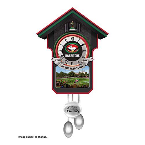NRL South Sydney Rabbitohs Clock with Sound and Movement