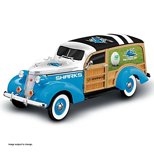 1:18 'Cruising to Victory' Cronulla Sharks Woody Wagon Sculpture
