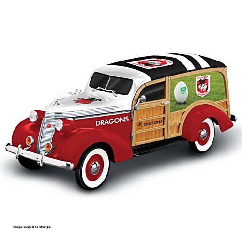 1:18 'Cruising to Victory' NRL St. George Dragons Woody Wagon Sculpture