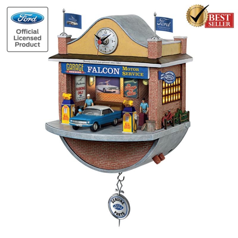 Ford Falcon Golden Generations Wall Clock with Lights, Sound, and Motion