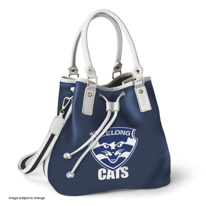 Afl Geelong Cats Women S Drawstring Bucket Bag With Shoulder Strap