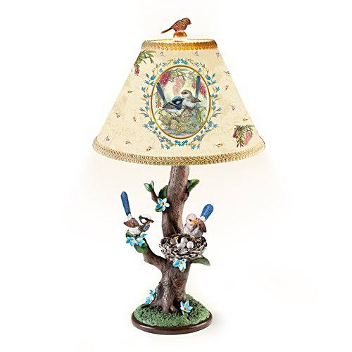 Fairy Wren Table Lamp with Art-Accented Lamp Shade 