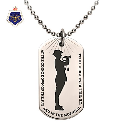 Lest We Forget Stainless Steel Dog Tag Pendant