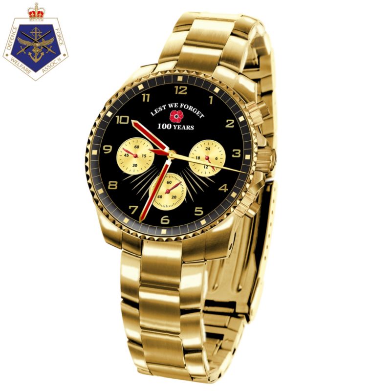 Lest We Forget Men’s Gold Watch