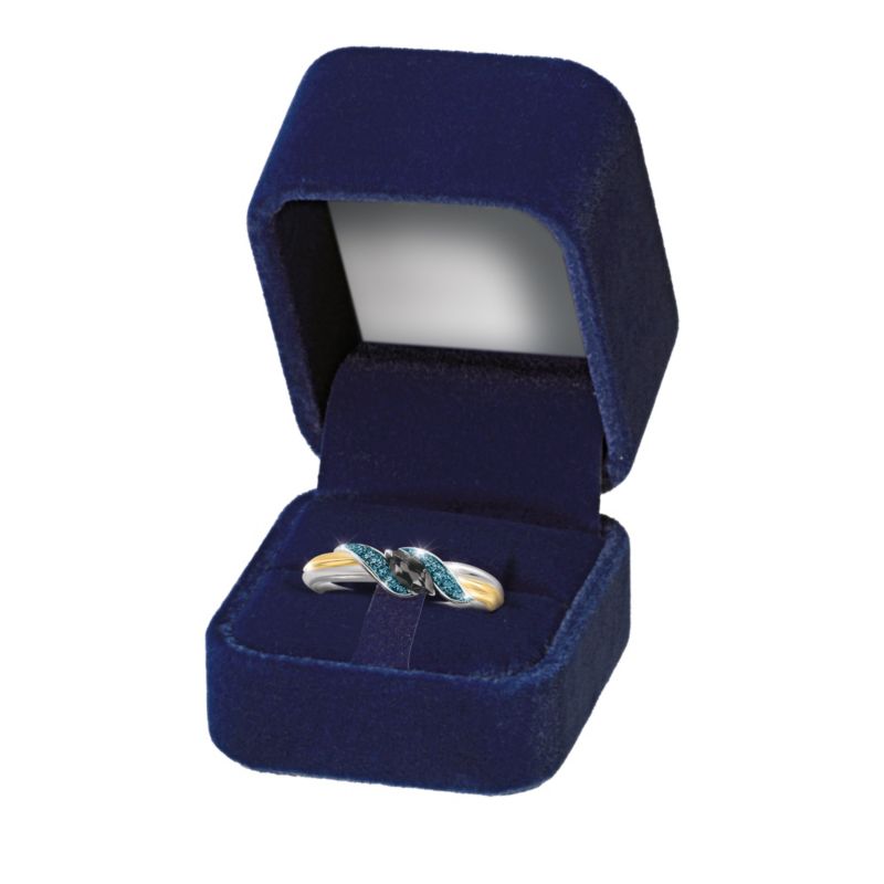 Nrl Penrith Panthers Women S Diamonesk Simulated Diamond Ring