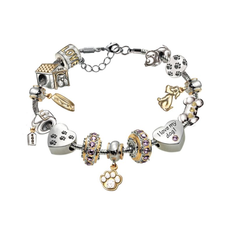 Puppy Love Charm Bracelet with Gems