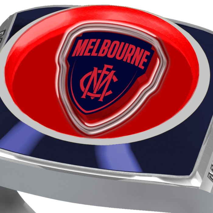 Melbourne Demons Official AFL Logo Round Metal Keyring Engravable 