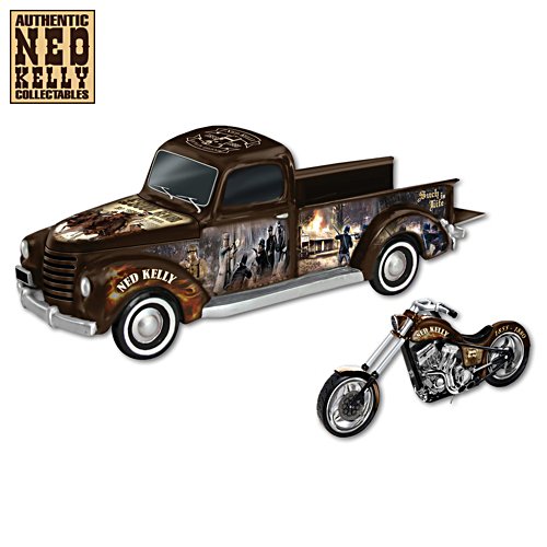 Ned Kelly Outlaw Legend Miniature Truck and Motorcycle Sculpture