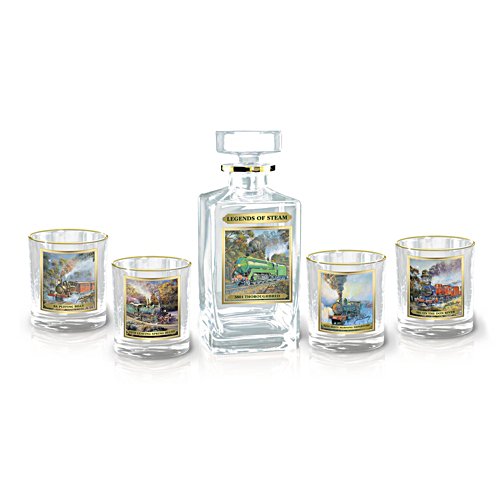 Legends of Steam Five-Piece Decanter and Glasses Set 