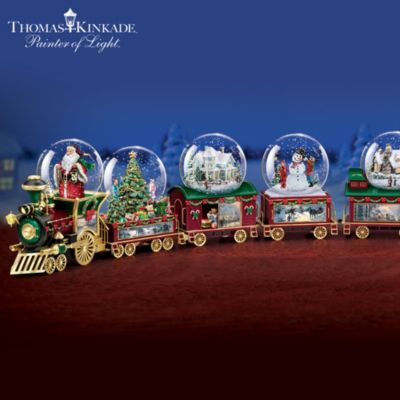 Thomas Kinkade „Wonderland Express“ Mini-Schneekugel-Zug – Musikalisch, Handbemalt, Mit Zertifikat (8,9–11,4 Cm)