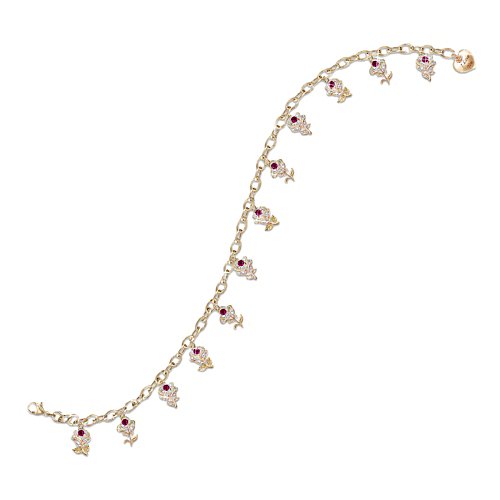 'A Dozen Roses' Ruby Charm Bracelet