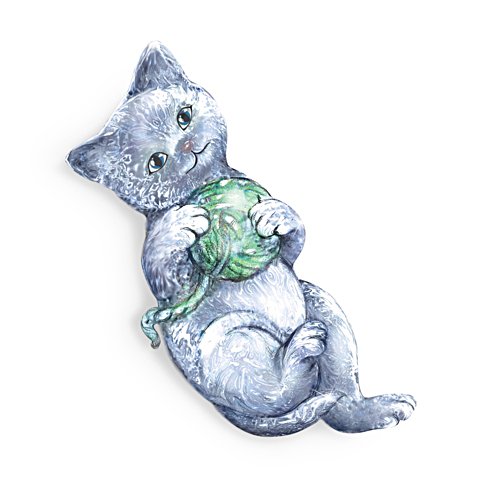 Fluffy Glass Cat Figurine 
