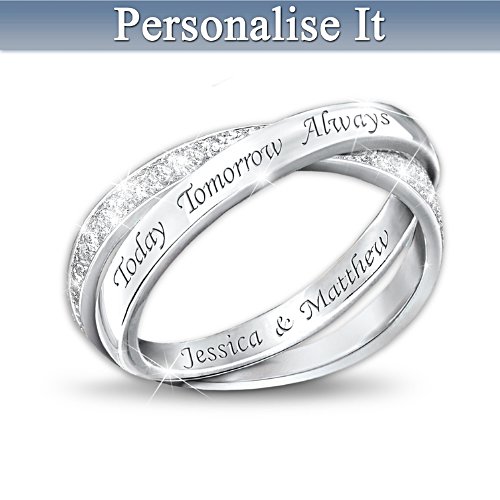 'Today, Tomorrow And Always' Diamond Infinity Personalised Ring