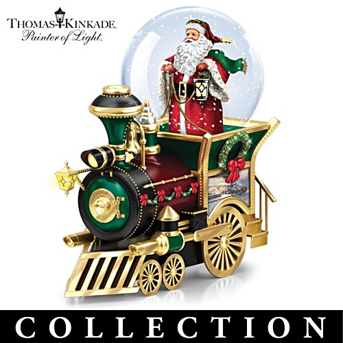 Christmas Train With Thomas Kinkade Art And Snowglobes