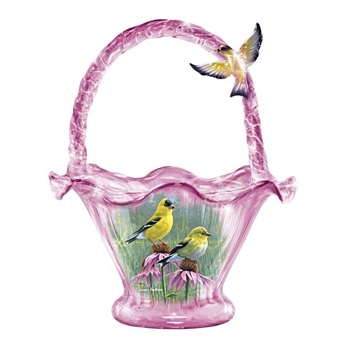 Goldfinch Splendour Art Glass Bowl