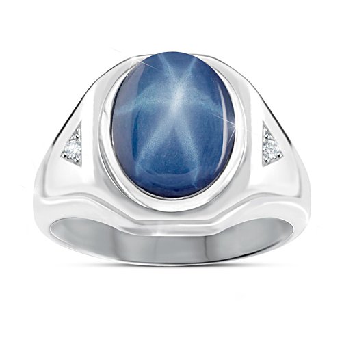 "Interstellar" Created Star Sapphire Men's Ring